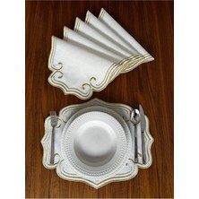 Nurhan Home Collection 6 Adet Curly Modeli Gold Nakışlı Amerikan Servisi Supla