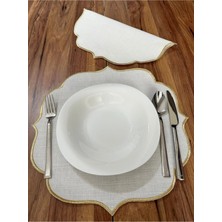 Nurhan Home Collection 2 Adet Gold Nakışlı Amerikan Servis Supla
