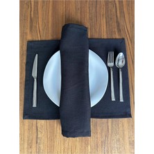 Nurhan Home Collection Premium Keten Siyah Amerikan Servisi 35 x 45 cm
