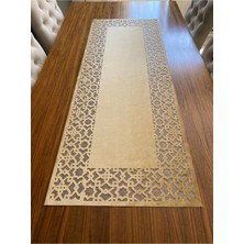 Nurhan Home Collection Dikdörtgen Selçuklu Modeli Gold Renk - Tülsüz - Masa Runner