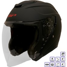 Gp Kompozit MKS009-MB Şeffaf Vizörlü Motosiklet Yarım Kask