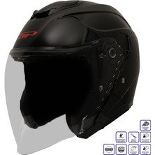 Gp Kompozit MKS009-GB Şeffaf Vizörlü Motosiklet Yarım Kask