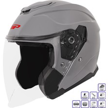 Gp Kompozit MKS009-NG Şeffaf Vizörlü Motosiklet Yarım Kask