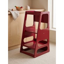 Empressco Almital Mobilya Aksesuarları Furniture Accessories Kaidan Crimson Red Renk Çocuk Öğrenme Kulesi-Etkinlik Kulesi Ayarlanabilir Basamaklı Doğal Mdf - Fiyatı, Yorumları