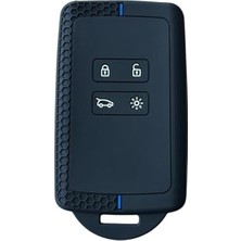 Renault Austral, Megane 4, Talisman, Clio 5 İçin Autohan Keys Siyah-Mavi Silikon Anahtar Kılıfı
