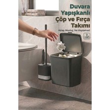 Empressco Effe Home Banyo Çöp Kovası ve Klozet Fırçası Duvara Yapıştırmalı Antrasit Fırça - Fiyatı, Yorumları