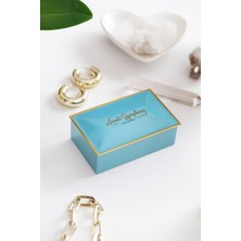 DAKS Mavi & Gold (94 x 59 x 36 Mm) - Premium Metal Hediye, Takı ve Saklama Kutusu