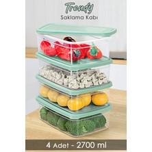 Empressco Meleni Home 4 Adet Dikdörtgen Erzak Saklama Kabı - Mikrodalgaya Uygun Düzenleyici Organizer 2700ML Yeşil - Fiyatı, Yorumları