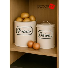Empressco Decorev Metal Patates Soğan Kovası DC-6754 Beyaz Sebzelik - Fiyatı, Yorumları
