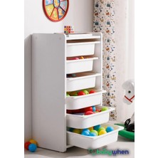 Empressco Babywhen Bw 2310 - Bebek Çocuk Oyuncak Dolabı - Oyuncak Sandığı - Oval Kenar - 6 Raflı - Beyaz - 45X88 cm - Fiyatı, Yorumları