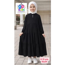 Gp Kids 3 Kat Büzgülü Çocuk Ferace Siyah