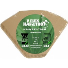 Vestron V60 ve No4 Uyumlu Kahve Filtre Kağıdı 1/4  Natural Kahverengi (200 Adet)
