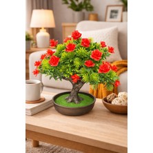 Eng Parti Dünyası Dekoratif Saksılı Yapay Çiçekli Ağaç (Bonsai Form)