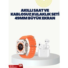 Çetiner Group® Watch 9 Max Akıllı Saat Kulaklık Seti Sağlık Takipli 45 mm Geniş Ekran