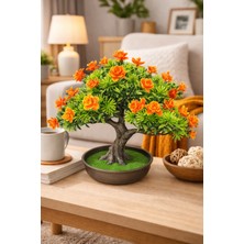 Eng Parti Dünyası Dekoratif Saksılı Yapay Çiçekli Ağaç (Bonsai Form)