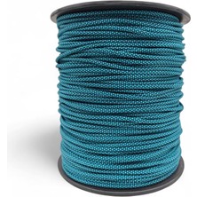 Mg Ropes Bileklik,outdoor 4 mm Paracord Ip No:33 30 Metre Turkuaz Siyah Desenli