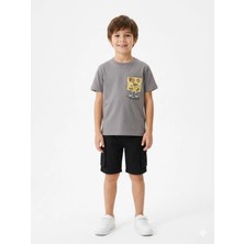 Queen Kids 7743 Erkek Çocuk Tişört Füme