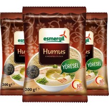 Esmergil Humus Nohut Unu 3'lü Paket 3 x 200 gr Yöresel Özellikli Lezzetli Mezeler İçin