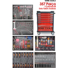Dorf Tools 357 Parça Premium 7 Çekmece Dolu Takım Arabası Profesyonel