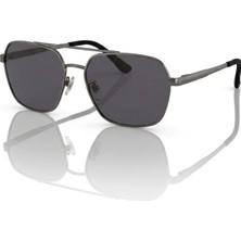 Di Caprio DC3051GUN Metalik Gri Geometrik Kare Aviator Polarize Camlı Erkek Güneş Gözlüğü