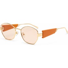 Toz Vintage Hovira Turuncu Detaylı Pembe Camlı Vintage Retro Güneş Gözlüğü