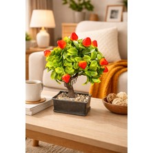 Eng Parti Dünyası Dekoratif Saksılı Çilek Yapay Ağaç (Bonsai Form)