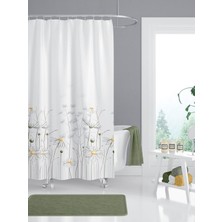 Empressco Tropikhome Duş Perdesi Çift Kanat 2X120X200CM Papatya Desenli Çiçekli Banyo Perdesi 16 Adet C Halka Hediyeli - Fiyatı, Yorumları