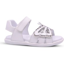 Kids A More Glow Kız Çocuk Kelebek Figürü ve Pul Sim Detaylı Beyaz Renk Sandalet