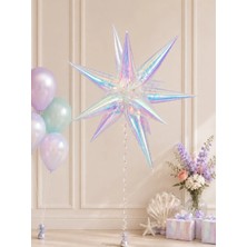 Parti Adresi Hologram Kutup Yıldızı Folyo Balon Parti Balonu 60 cm