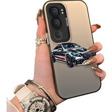 HONTINGA Vivo Y31 5g ile Uyumlu Kılıfı Silikon Kenar Sert Arka Düşüme Önleyici Basitlik Anti Düşme Kamera Korumali Benz Desen Telefon Kılıfı Kadın ve Erkek Için Uygundur K1-1111