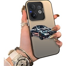 HONTINGA Vivo V60 5g ile Uyumlu Kılıfı Silikon Kenar Sert Arka Düşüme Önleyici Basitlik Anti Düşme Kamera Korumali Benz Desen Telefon Kılıfı Kadın ve Erkek Için Uygundur K1-1111
