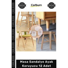 Carlburn Özel Üretim Silikon Mobilya Zemin Çizilme Önleyici Esnek Kapak Masa Sandalye Ayak Koruyucu 12 Adet