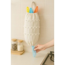 Empressco Emtory Home Krem Ponponlu Naturel Keten Poşetlik Organizer - Fiyatı, Yorumları