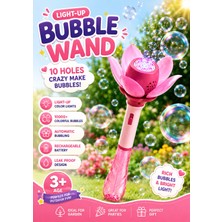 Selvira Işıklı Çiçek Bubble Otomatik Baloncuk Makinesi – Şarjlı LED Işıklı Köpük Balon Oyuncağı