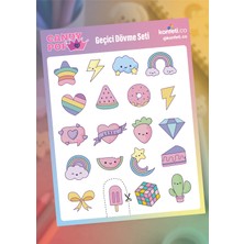 Candy Pop Pembe Çocuk Geçici Dövme Seti