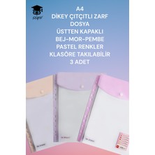 Empressco Seyfikirtasiye A4 Dikey Çıtçıtlı Zarf Dosya Üstten Kapaklı Bej-Mor-Pembe Pastel Renkler Klasöre Takılabilir 3 Adet - Fiyatı, Yorumları