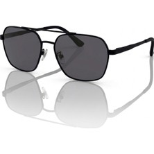 Di Caprio DC3051BLACK Siyah Geometrik Kare Aviator Polarize Camlı Erkek Güneş Gözlüğü