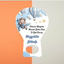 Hedef Plus 20 Adet Açacak Magnet , Bulut Temalı Yeni Doğan Ayıcık Balon Magnet , Erkek Bebek Magnet