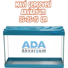 Ada Akvaryum Mavi Plastik Çerçeveli  Akvaryum 35X25X15 cm