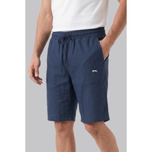Slazenger 7050 Erkek %100 Pamuk Keten Tuşeli Rahat Kalıp Şort