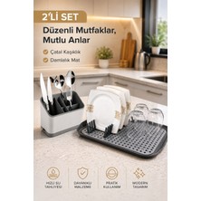 Stile Cucina 2’li Kurutmalık ve Kaşıklık Seti – Modern Mutfak Düzenleyici Bulaşık Kurutmalık Seti