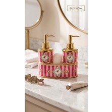 Lumindra 2 Li Lüx Sabunluk Pembe Detaylı Gold Kafalı Başlık