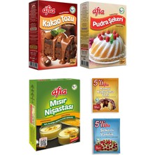 Afia Helal Sertifikalı Kurabiye Malzemeleri (Kakao, Pudra Şek., Mısır Niş., Kab. Tozu, Vanilin)