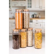 Empressco Naturelove 6 Adet Ahşap Vakumlu Kapaklı Cam Kavanoz ve Erzak Saklama Kabı ve Düzenleyici 1500 ml - Fiyatı, Yorumları