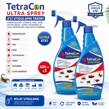 KULSAN Tetracon Ultra Sprey 2’li Uygulama Takımı 450 ml x 2(Hamam Böceği Karınca Pire Kene Tahtakurusu Akrep Sivrisinek Uçan Haşereler)
