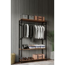 Empressco Brady Mobilya Alkor 180X120X35 Metal Masif Ahşap Desenli Yonga Levha Açık Giyinme Dolap Portmanto Askılık - Fiyatı, Yorumları