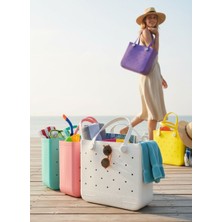 Silikon Plaj Çantası Omuz Çantası Büyük Boy 29(H)X34X13CM