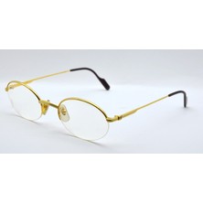 Cartier Cartıer Vıntage 24K Gold Half Rım Altın Oval Yarım Çerçeve  Acetat Saplı   Kadın Gözlük