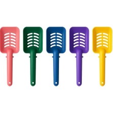 Kedi Tuvalet Küreği – Dayanıklı Plastik, Ergonomik Sap, Elekli Tasarım | Kum Temizleme Küreği Renkli