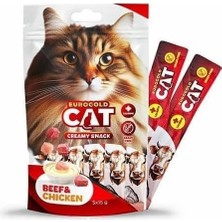 Eurogold Cat Sıvı Kedi Ödülü Dana-Tavuk Etl 5X15 gr
